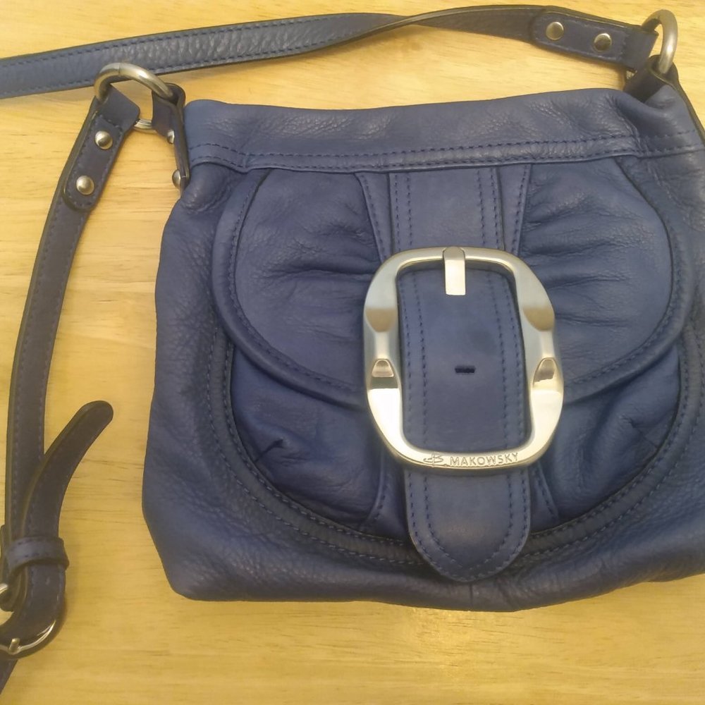 B. Makowsky Cross Body Bag - Blue